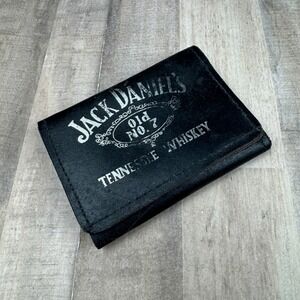Vintage Jack Daniel's Leather Wallet Black Tennessee Whiskey trifold